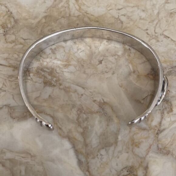 Breast Cancer “Until There Is A Cure” Silver Cuff Bracelet Unisex - Picture 5 of 9